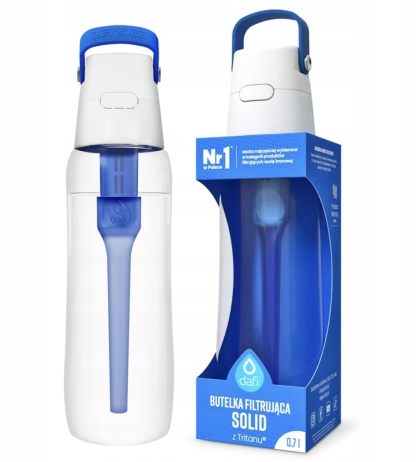 Butelka filtrująca z Tritanu Dafi SOLID 0,7l turkusowa niebieska z filtrem