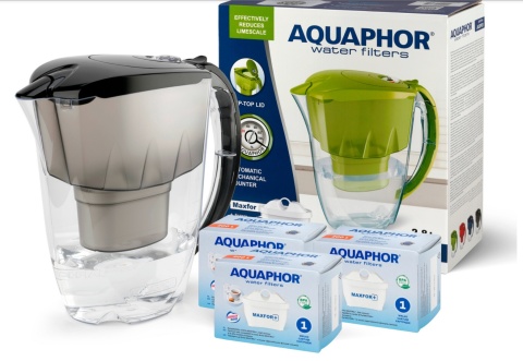 Dzbanek filtrujący Aquaphor AMETHYST 2,8 l + 3 wkłady maxfor B25, CZARNY
