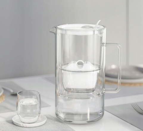 Dzbanek filtrujący szklany Aquaphor Glass 2,5l BIAŁY + 2 Maxfor+ MG