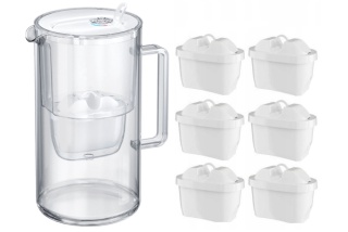 Dzbanek filtrujący szklany Aquaphor Glass 2,5l BIAŁY + 6 Maxfor+ MG