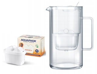 Dzbanek filtrujący szklany Aquaphor Glass 2,5l + wkład Maxfor+ H, BIAŁY