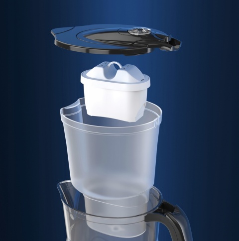 Dzbanek filtrujący z Tritanu Aquaphor Onyx 4,2l + 1 wkład Maxfor+, CZARNY