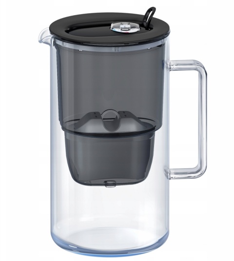 Szklany Dzbanek filtrujący wodę Aquaphor Glass CZARNY +7 filtrów Maxfor+ Mg i H