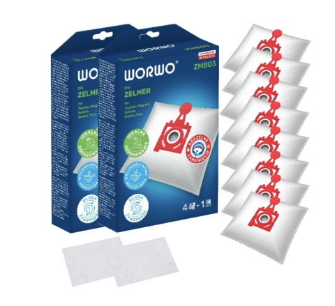 Worki do odkurzacza Zelmer JUPITER ZMB03 8 sztuk + 2 filtry