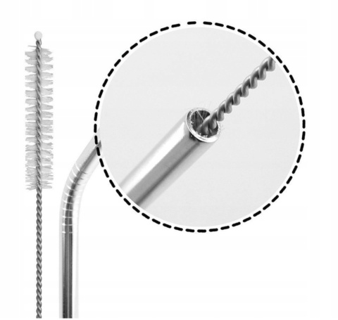 1 szt. SŁOMKA METALOWA WIELORAZOWA DO NAPOJÓW + 1 CZYŚCIKI kolor MIX