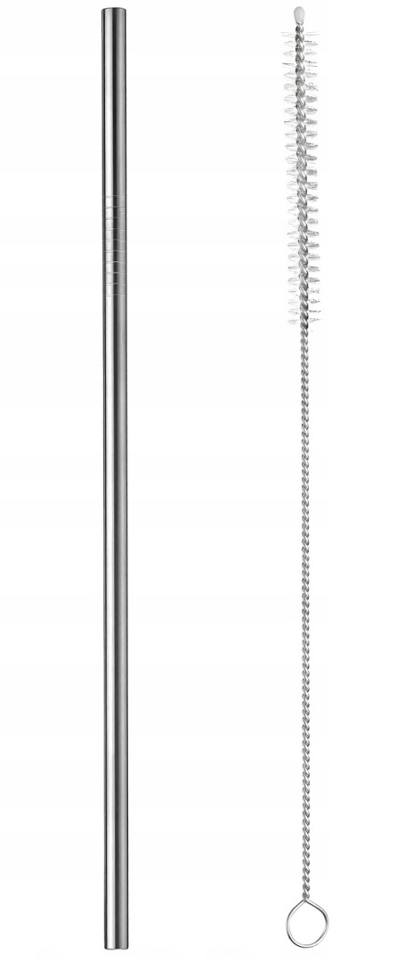 1 szt. SŁOMKA METALOWA WIELORAZOWA DO NAPOJÓW + 1 CZYŚCIKI kolor MIX