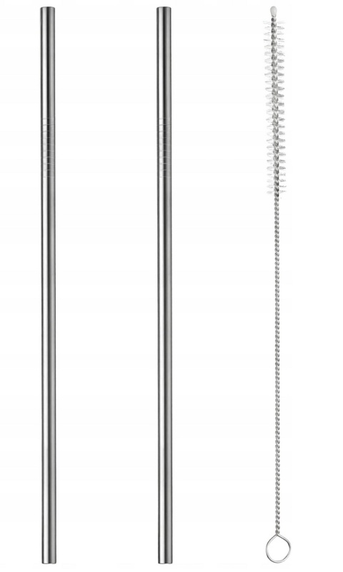 2 szt. SŁOMKA STALOWA WIELORAZOWA DO NAPOJÓW + 1 czyścik MIX kolorów