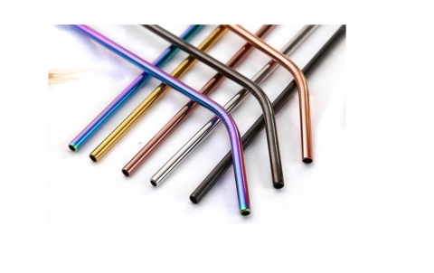 3 szt. SŁOMKA STALOWA WIELORAZOWA DO NAPOJÓW + 1 czyścik MIX kolorów