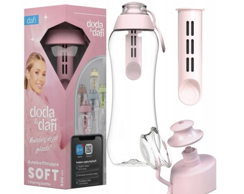 Butelka filtrująca DAFI SOFT 0,5L +1 (baby pink) - DODA Limited Edition