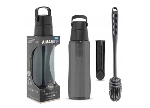 Butelka filtrująca Dafi SOLID 0,7l czarna + filtr + szczotka silikonowa