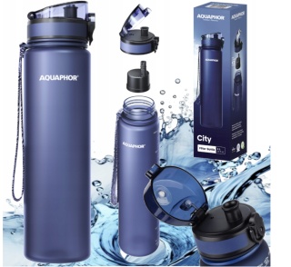 Butelka filtrująca bidon z Tritanu Aquaphor City 1L Granatowa + 1 filtr