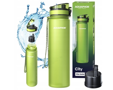 Butelka filtrująca z Tritanu Aquaphor City 1L Zielona/Limonkowa + 1 filtr
