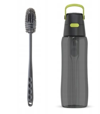 Butelka filtrująca z Tritanu Dafi SOLID 0,7l czarna limonkowa + FILTR + SZCZOTKA