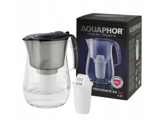 Duży dzbanek filtrujący z Tritanu Aquaphor PROVENCE 4,2 L z filtrem A5 Mg CZARNY