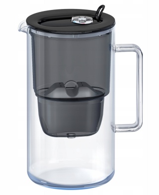 Dzbanek filtrujący szklany Aquaphor Glass 2,5l + 4 Maxfor+ H, CZARNY