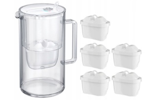 Dzbanek filtrujący szklany Aquaphor Glass 2,5l BIAŁY + 5 Maxfor+ MG