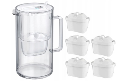 Dzbanek filtrujący szklany Aquaphor Glass 2,5l BIAŁY + 5 Maxfor+ MG