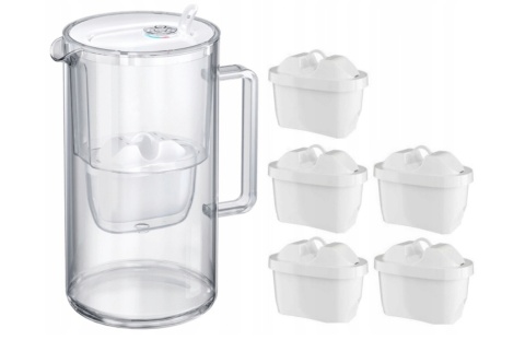 Dzbanek filtrujący szklany Aquaphor Glass 2,5l BIAŁY + 5 Maxfor+ MG