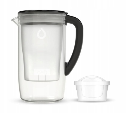 Dzbanek filtrujący szklany Dafi PRISMA LED +1 filtr Unimax, CZARNY