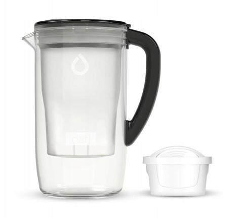 Dzbanek filtrujący szklany Dafi PRISMA LED +1 filtr Unimax, CZARNY