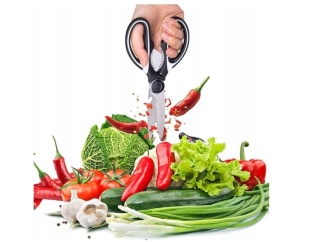 NOŻYCZKI KUCHENNE WIELOFUNKCYJNE STAL DO MIĘSA CIĘCIA DROBIU KURCZAKA RYB