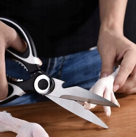 NOŻYCZKI KUCHENNE WIELOFUNKCYJNE STAL DO MIĘSA CIĘCIA DROBIU KURCZAKA RYB