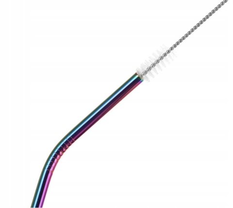 SŁOMKI RURKI STALOWE WIELORAZOWE DO NAPOJÓW EKO + 2 CZYŚCIKI w ETUI