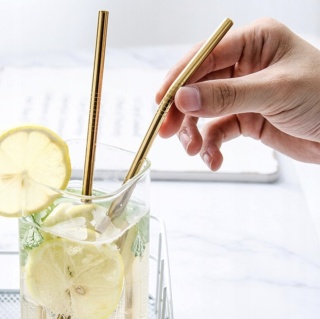 SŁOMKI RURKI STALOWE WIELORAZOWE DO NAPOJÓW EKO + 2 CZYŚCIKI w ETUI