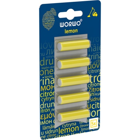 WORWO WKŁAD ZAPACHOWY DO ODKURZACZA LEMON CYTRYNOWY WZ08AB PAŁECZKI 5 SZTUK