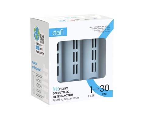 ZESTAW: 3 x filtr wkład do butelki Dafi SOFT i SOLID Dove Blue