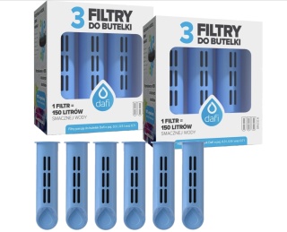 Zestaw filtrów DAFI do butelki Soft i Solid Niebieski (6 szt.)