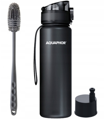 Butelka filtrująca z Tritanu Aquaphor City 1L Czarna + 1 FILTR + SZCZOTKA
