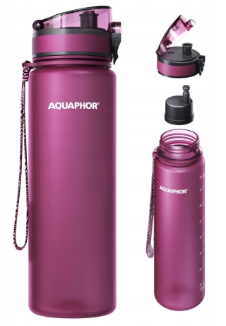 Butelka filtrująca z Tritanu Aquaphor City 800 ml Bordowa