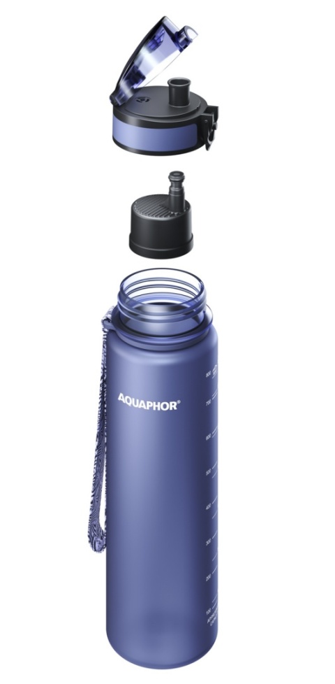 Butelka filtrująca z Tritanu Aquaphor City 800 ml Granatowa