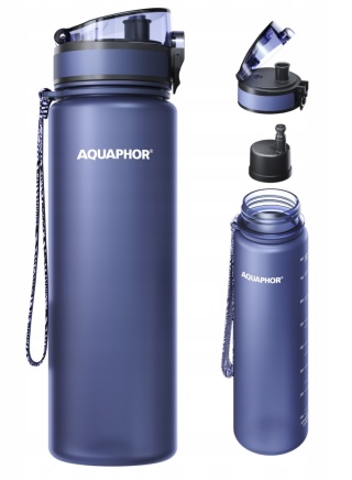 Butelka filtrująca z Tritanu Aquaphor City 800 ml Granatowa + SZCZOTKA