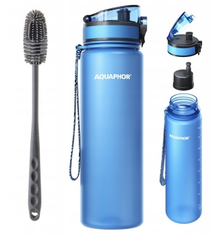 Butelka filtrująca z Tritanu Aquaphor City 800 ml Niebieska + SZCZOTKA