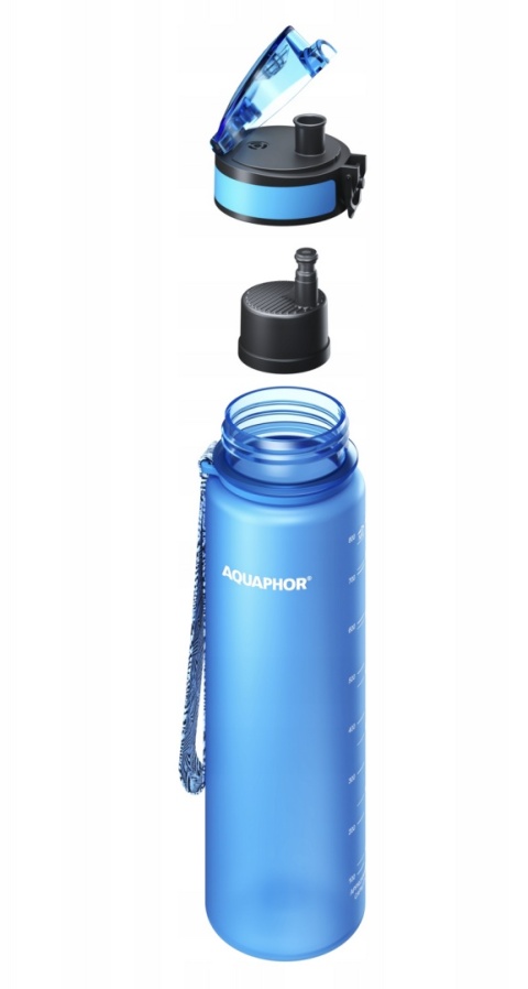 Butelka filtrująca z Tritanu Aquaphor City 800 ml Niebieska + SZCZOTKA