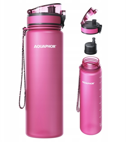 Butelka filtrująca z Tritanu Aquaphor City 800 ml Różowa/Pink