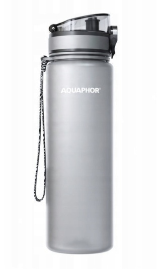 Butelka filtrująca z Tritanu Aquaphor City 800 ml Szara