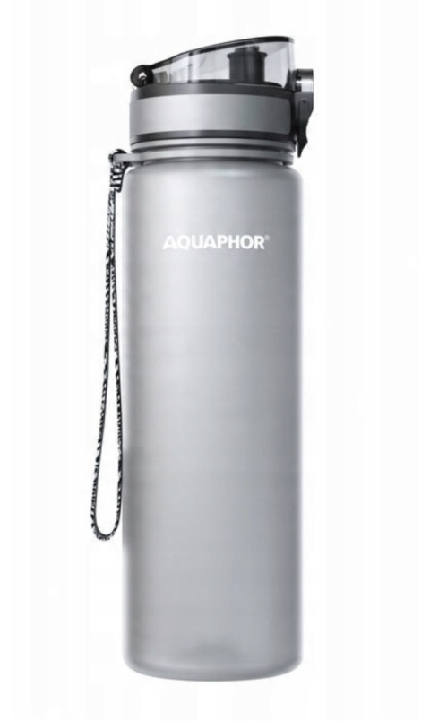 Butelka filtrująca z Tritanu Aquaphor City 800 ml Szara + SZCZOTKA