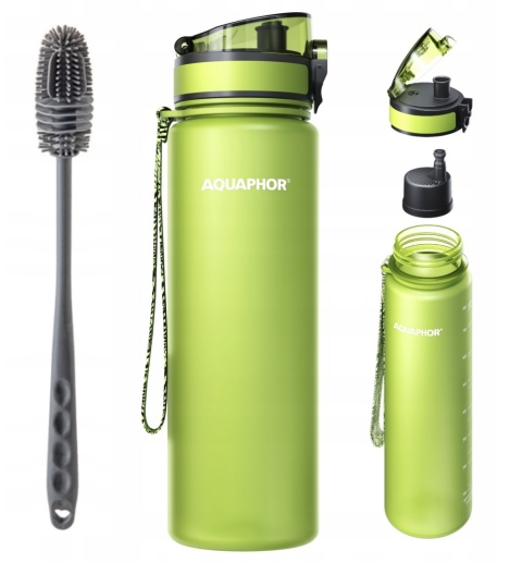 Butelka filtrująca z Tritanu Aquaphor City 800 ml Zielona + SZCZOTKA