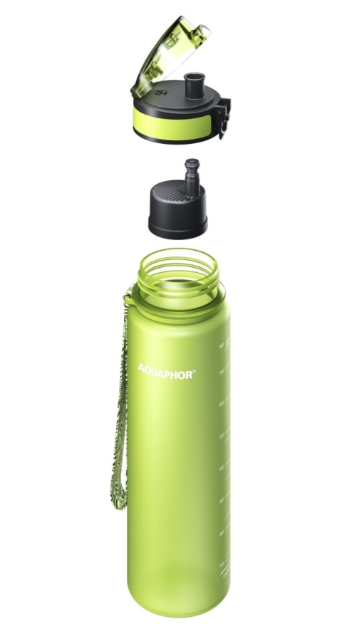 Butelka filtrująca z Tritanu Aquaphor City 800 ml Zielona/Limonkowa