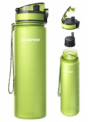 Butelka filtrująca z Tritanu Aquaphor City 800 ml Zielona + SZCZOTKA