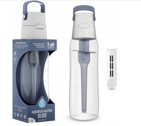 Butelka filtrująca z Tritanu Dafi SOLID 0,7l jeansowa szara z filtrem