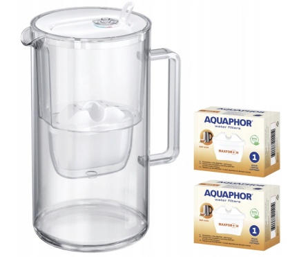 Dzbanek filtrujący szklany Aquaphor Glass 2,5l BIAŁY + 2 Maxfor+ H