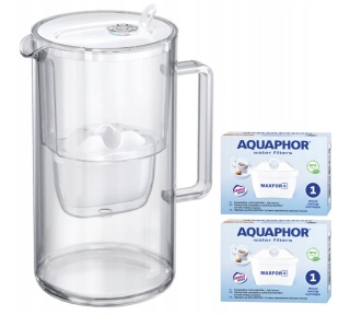 Dzbanek filtrujący szklany Aquaphor Glass 2,5l BIAŁY + 2 Maxfor+