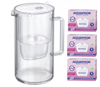 Dzbanek filtrujący szklany Aquaphor Glass 2,5l BIAŁY + 3 Maxfor+ MG