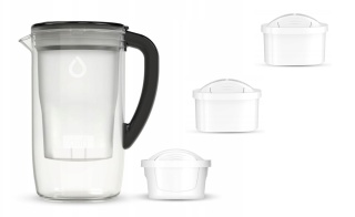 Dzbanek filtrujący szklany Dafi PRISMA LED +3 filtry Unimax, CZARNY