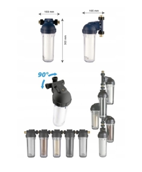 EKO - DAFI Obudowa filtru Przepływowego do wody + KLUCZ