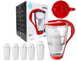 Szklany dzbanek Dafi CRYSTAL LED 2L MAKOWY + 5 wkładów Classic